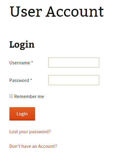 wordpress login page