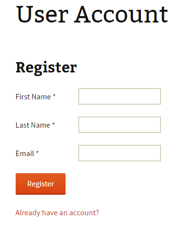wordpress registration page