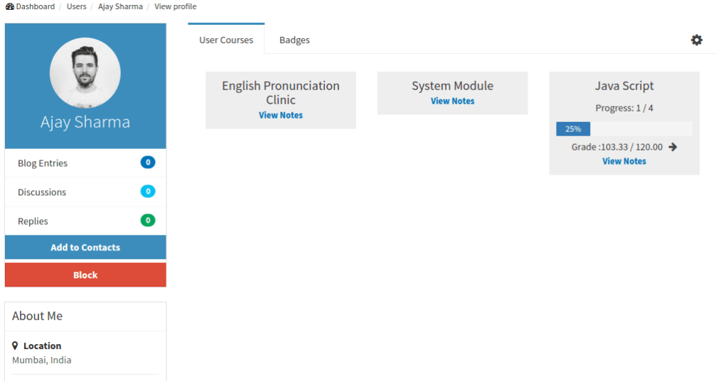 Courses List courses list