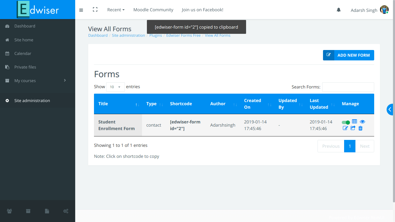 Create Contact Forms in Moodle - Edwiser Forms