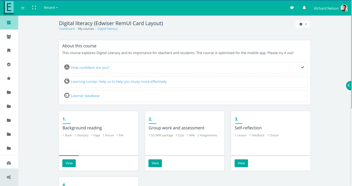 Edwiser Card Format