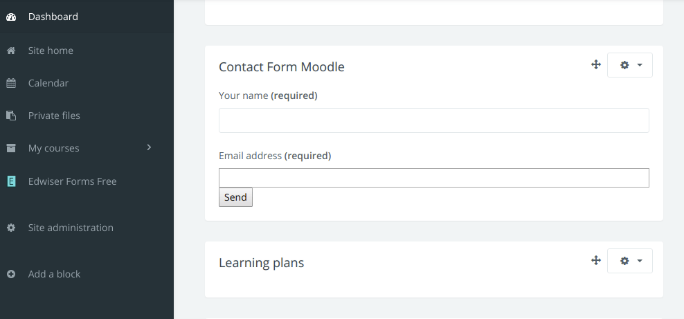 Moodle Contact Form Example