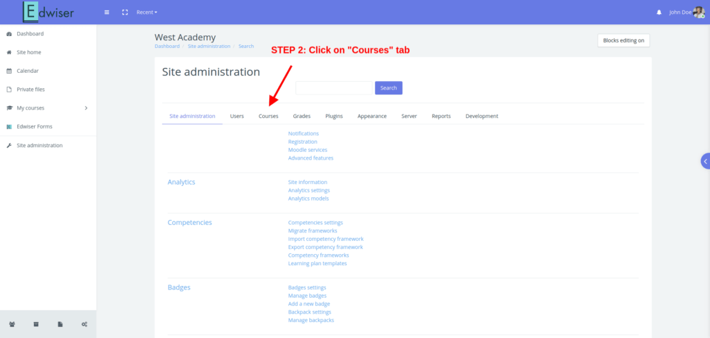 moodle-courses-tab