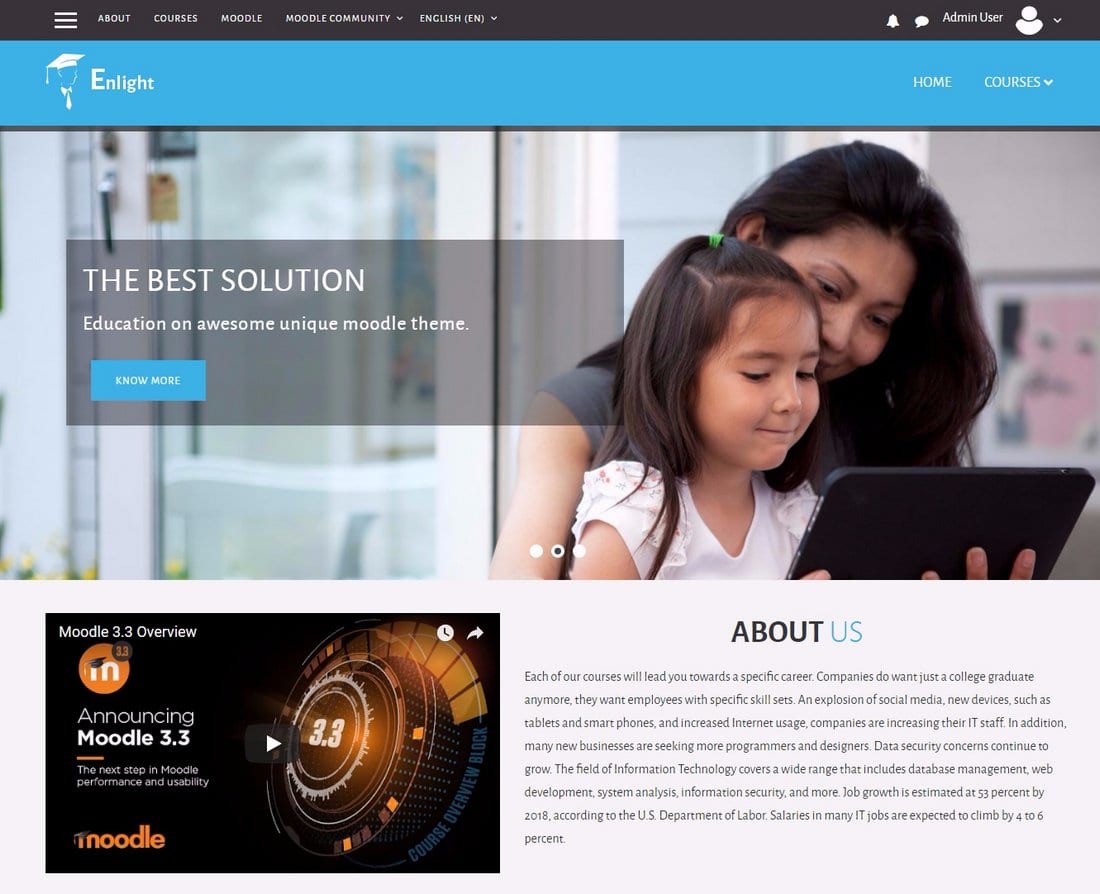 Enlightlite Responsive Free Moodle Theme Enlightlite Responsive Free Moodle Theme