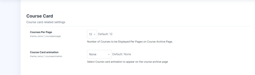 Course Card Course Card