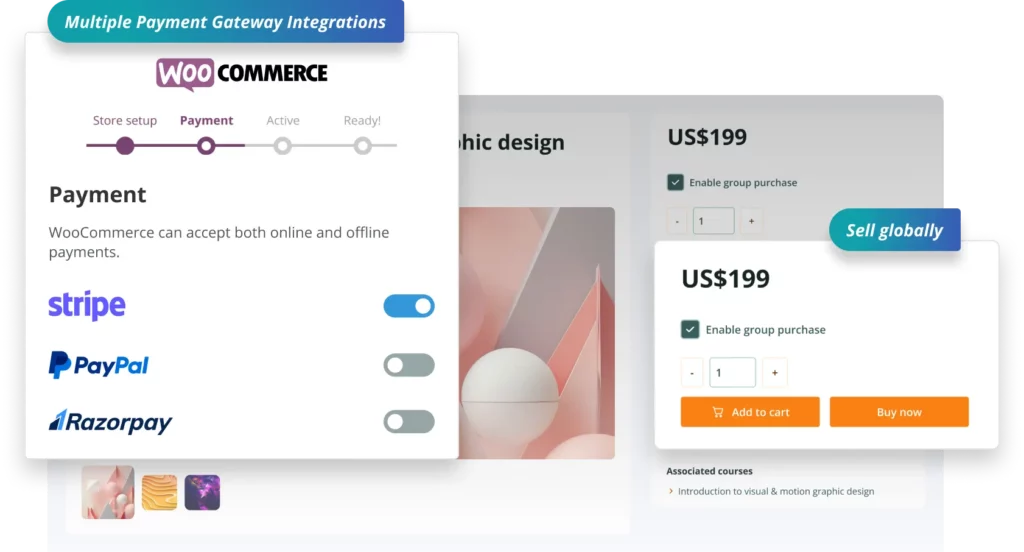 Sell Moodle software platform courses globally via multiple payment gateways with Moodle WooCommerce Integration