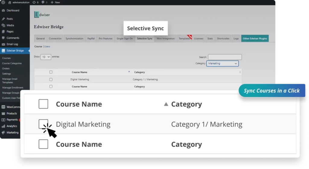 Effortlessly import and manage your online courses on WordPress with Moodle Integration.