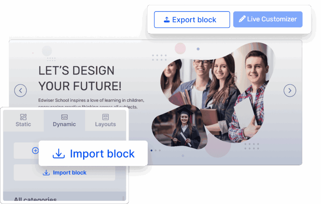 Export & Import Blocks in Page builder for Moodle