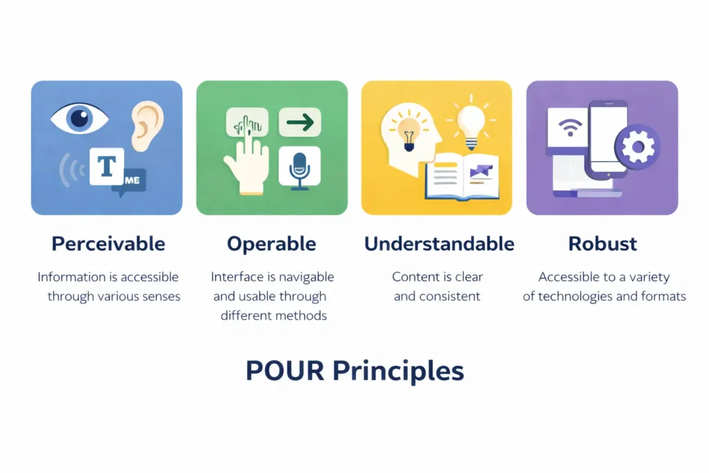 Accessible&nbsp;Moodle Themes WCAG 2.1 POUR accessibility principles for e-learning platforms